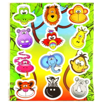 Afbeelding van Fun stickers Jungle dieren per 12 velletjes