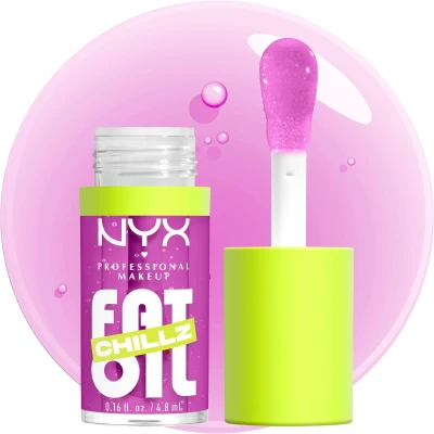 Afbeelding van NYX Professional Make Up Fat Oil Chillz Lip Drip Lipgloss Tot 12 uur hydratatie Met keizersbes en framboosolie Strawberry Slush
