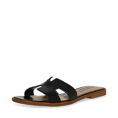 Afbeelding van Steve Madden Hadyn sandaal voor dames, Zwart leder, 40 EU