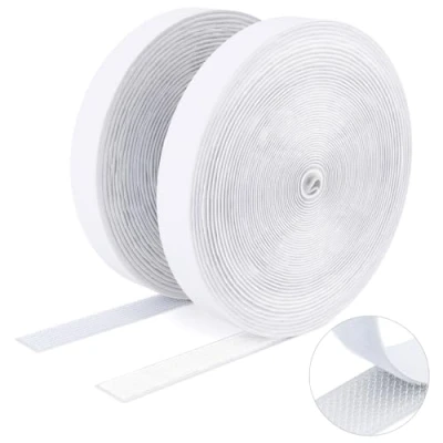 Afbeelding van SUTOUG Zelfklevende klittenband, 20 mm x 8 m, duurzame haakband en lusband, extra sterke dubbelzijdige klittenbandsluiting, wandplakstrip voor binnen buiten, wit