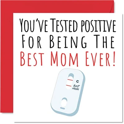Afbeelding van Grappige verjaardagskaarten voor mama Postive Best Mom Ever Joke Happy Birthday Card van dochter zoon, moeder verjaardagscadeaus, 145 mm x Moederdag wenskaarten