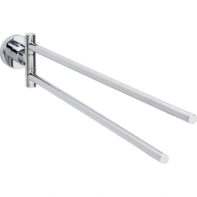 Afbeelding van tesa® Loxx twee armige handdoekhouder, hoogglans verchroomd metaal, zelfklevend, 485 mm x 50 84