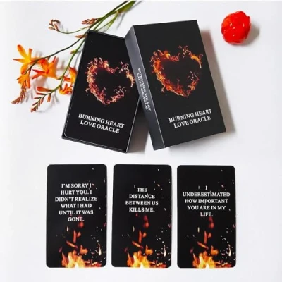 Afbeelding van LIGHTOF JUSTICE Burning Heart Love Oracle Cards Deck, Twin Flame Cards, Deck helpt u inzicht te krijgen in wat de persoon denkt of probeert met communiceren