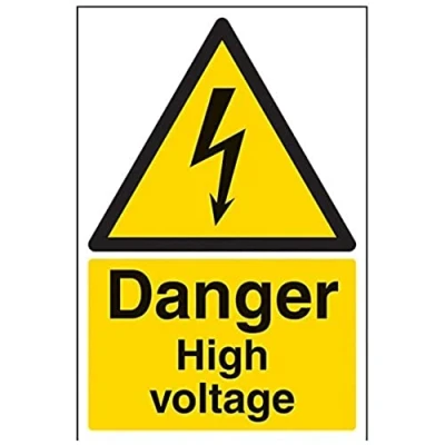 Afbeelding van VSafety Signs 68003AU R &quot;Gevaar Hoogspanning&quot; Waarschuwing Elektrisch teken, 1 mm stijf kunststof, portret, 200 x 300 mm, zwart/geel
