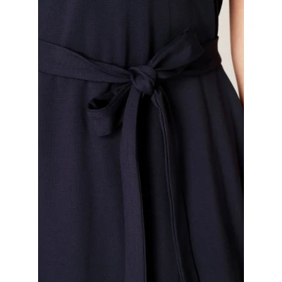 Afbeelding van Base Level jurk Yen met ceintuur donkerblauw