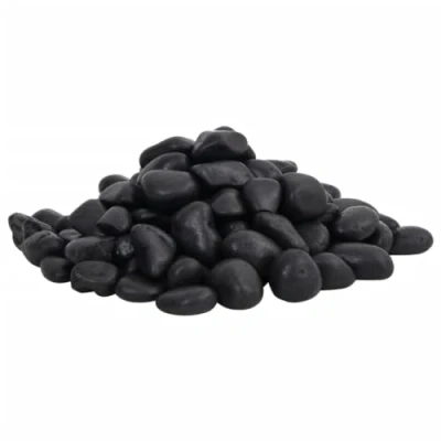 Afbeelding van vidaXL Kiezelstenen gepolijst 2 5 cm 10 kg zwart