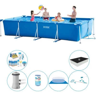 Afbeelding van Intex Frame Pool Rechthoekig 450x220x84 cm Zwembad Combinatie Set