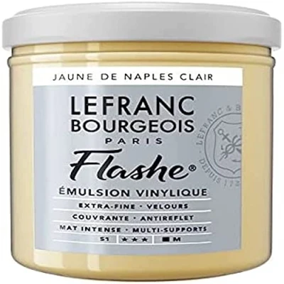 Afbeelding van Lefranc Bourgeois 300561 Flashe acryl en vinylverf, lichtecht, dekkend bestand tegen veroudering 125ml Pot, Naples Yellow Light