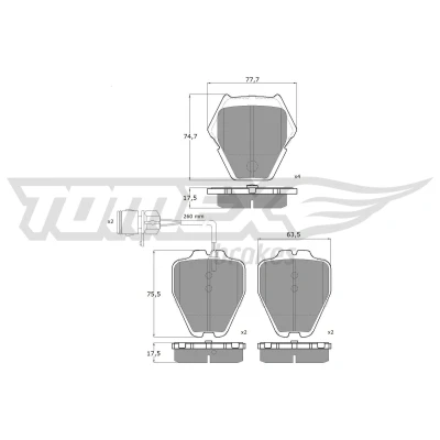 Afbeelding van Remblokkenset, schijfrem TOMEX Brakes TX 13 15