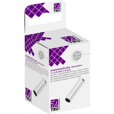 Afbeelding van TRU COMPONENTS T1904C086 Adereindhulzen 2.5 mm² Ongeïsoleerd Zilver 500 stuk(s)