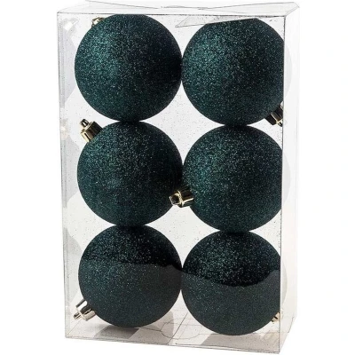 Afbeelding van Cosy &amp; Trendy Kerstballen 6 stuks petrol blauw glitter 8 cm