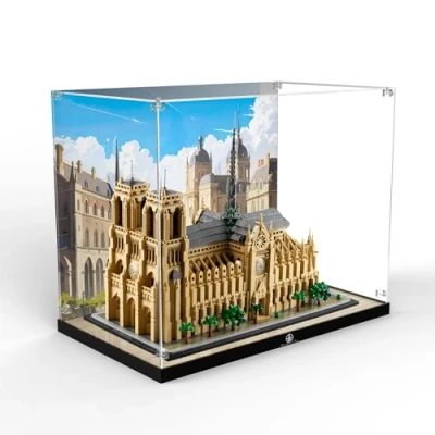 Afbeelding van Acryl vitrine compatibel met Lego 21061 Notre Dame de Paris, stofdichte en transparante Architecture bouwdoos (alleen vitrine, model niet inbegrepen)