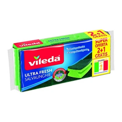 Afbeelding van Vileda Ultra Fresh nagelbeschermspons, maat 2+1, groen