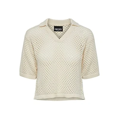 Afbeelding van PIECES Gehaakte Top PCLAYA Ecru Maat XS