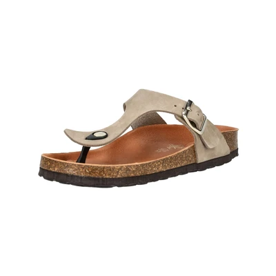 Afbeelding van Cosmos Comfort Zehensteg Teensandalen, Dames, Maat: 36, Taupe Leer