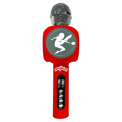 Afbeelding van Lexibook, Miraculous Ladybug Cat Noir, Draadloze microfoon met luidspreker en verlichting, Bluetooth®, spraakfunctie, lichteffecten, micro SD poort, USB, zilver/rood, MIC260MI