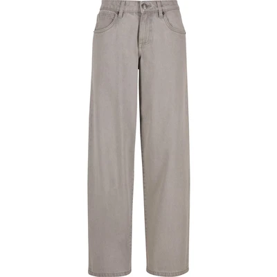 Afbeelding van Urban Classics Damesjeans, halfhoge taille, casual jeansbroek voor vrouwen, brede pijpen, losse pasvorm, Lighter Dirty Washed, 28