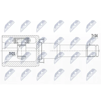 Afbeelding van Homokineet reparatie set, aandrijfas NTY NPW PL 040