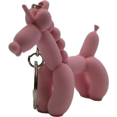 Afbeelding van Eenhoorn ballon hond sleutelhanger Sakura Pink