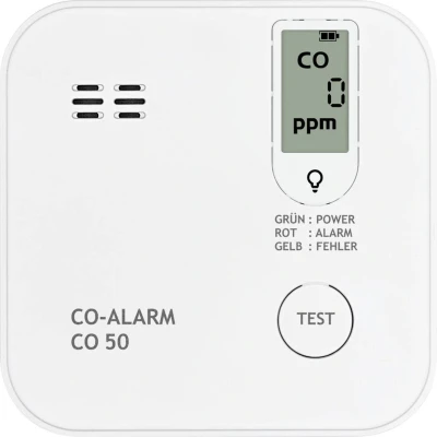 Afbeelding van PENTATECH CO50 Koolmonoxidemelder Incl. batterij (10 jaar), Met interne sensor werkt op batterijen Detectie van Koolmonoxide
