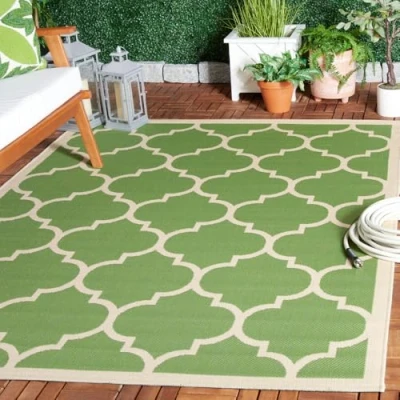 Afbeelding van Safavieh CY6914 In en outdoortapijt 120 x 180 cm groen/beige.