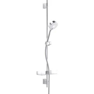 Afbeelding van Hansa basicjet glijstangset compleet met handdouche 3 zeepschaal 92cm doucheslang 175cm chroom 44670133