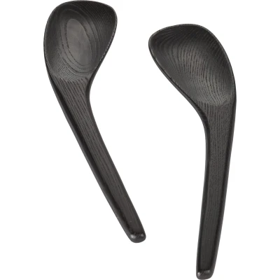 Afbeelding van Serax Uncharted Out of Lines slabestek L30cm 2 delige set carbonised ash zwart