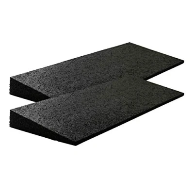 Afbeelding van Stoeprand helling, rubber, l x b h: rubberen oprijhelling, 500 200 43 mm, set = 2 stuks, zwart (oprijhelling, wig, rolstoelhelling, oprijwig, oprijhulp, deurdrempelopvang, autohelling)