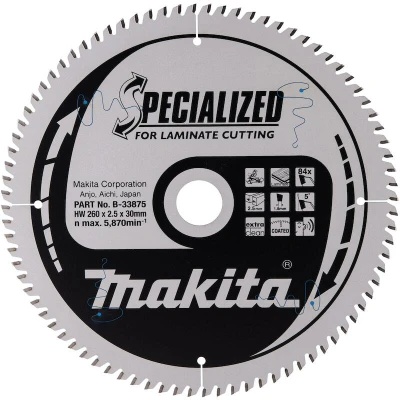Afbeelding van Makita Accessoires Afkortzaagblad Laminaat 260X30X2,5 84T5G B 33875