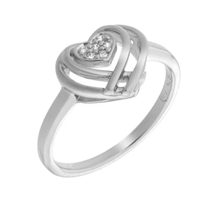 Afbeelding van Orphelia ZR 7368/58 Ring Heart Zilver 925 Zirkonia Maat 58