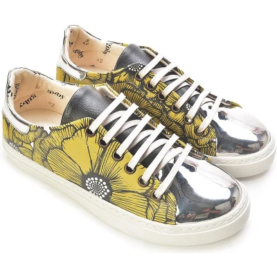 Afbeelding van GOBY Yellow Poppy Sneakers Schoenen Hoge kwaliteit Handmade Maat 41