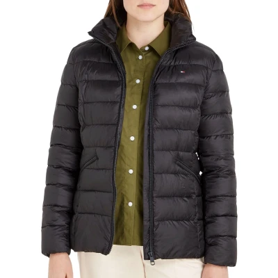 Afbeelding van Tommy Hilfiger Padded Global Stripe Jacket Winterjas, Dames, Maat: Large, Black