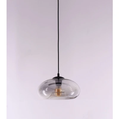 Afbeelding van Hanglamp ufo folded diameter28cm getint grijs glas