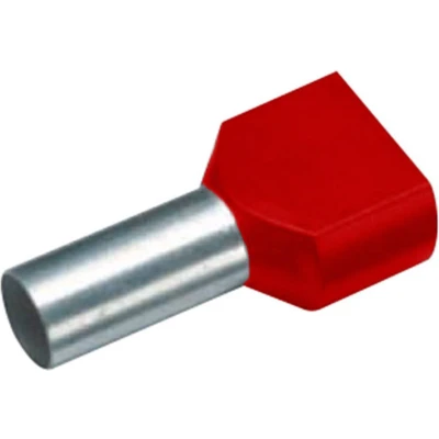 Afbeelding van CIMCO Twin Adereindhuls Geïsoleerd 2 x 1,0mm2 / 8mm rood 100 Stuks