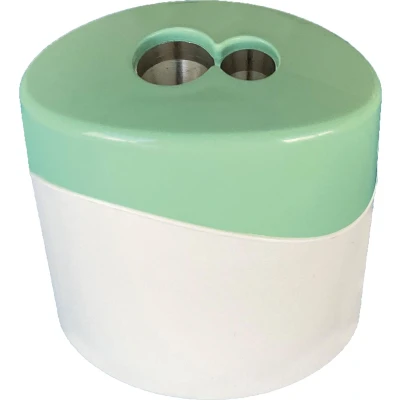 Afbeelding van M+r Green Line Potloodslijper Met Reservoir, 2 gaats Slijper