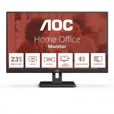 Afbeelding van AOC Essential line 24E3UM LED monitor Energielabel E (A G) 61 cm (24 inch) 1920 x 1080 Pixel 16:9 4 ms HDMI, DisplayPort, Hoofdtelefoonaansluiting, USB,