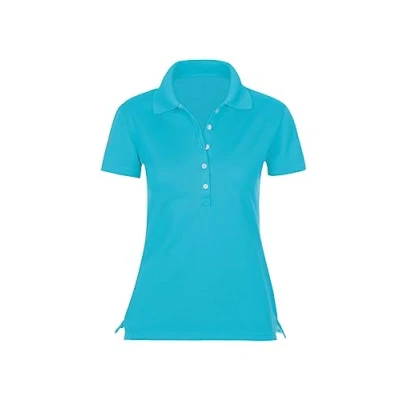 Afbeelding van Trigema Dames poloshirt met Swarovski® kristallen, blauw (Azur 051), L