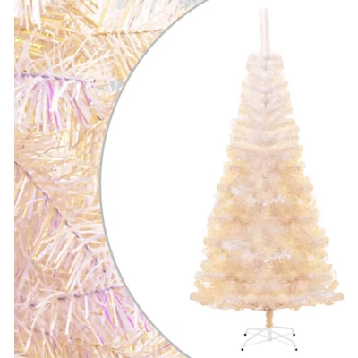 Afbeelding van Kunstkerstboom met iriserende uiteinden 210 cm PVC wit