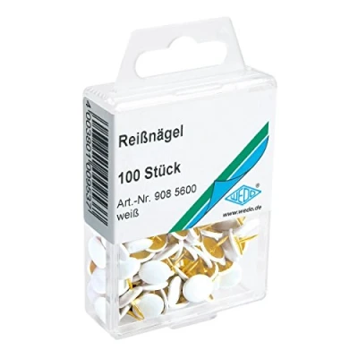 Afbeelding van Wedo 9085600 punaises (kopdiameter 10 mm, ondoordringbaar overkapsel) 100 stuks, wit
