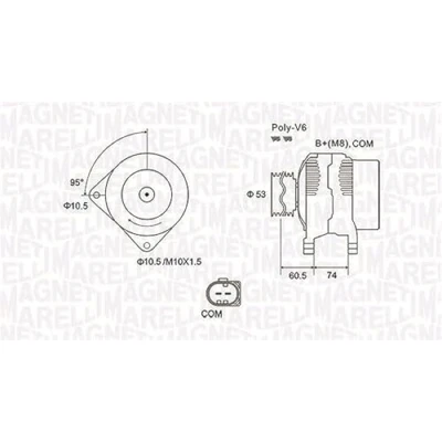 Afbeelding van Magneti Marelli Alternator/Dynamo 063731905010