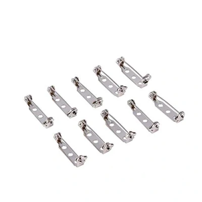 Afbeelding van veiligheidssluiting, 50 stuks, spelden, levensmiddelennaald, broche sluiting met 2 gaten, sluitingen naalden, voor sieraden en handwerk (25 mm)