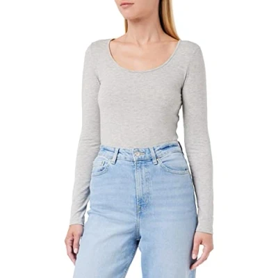 Afbeelding van VERO MODA gemêleerde longsleeve VMMAXI met biologisch katoen grijs