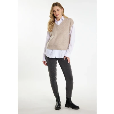 Afbeelding van Dreimaster Incus Trui, Dames, Maat: XL/XXL, Hellkamel melange