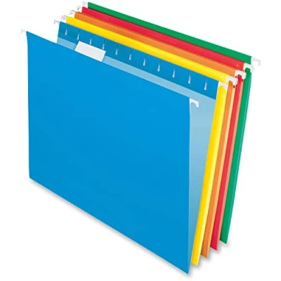 Afbeelding van Pendaflex Hangende bestandsmappen, Lettergrootte, Diverse Kleuren, 1/5 Cut Verstelbare Tabs, 25 Per Doos (81663)