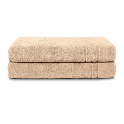Afbeelding van Komfortec 2 delige saunahanddoekenset Saunahanddoek 80x200 cm 100% zacht katoen Kleurvast Sneldrogend Handdoekenset badhanddoek Badlakens Zandbeige