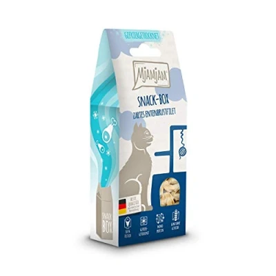 Afbeelding van MjAMjAM premium kattensnack snackbox malse eendenborstfilet, pak van 1 (1 x 40 g), naturel zonder synthetische conserveringsmiddelen