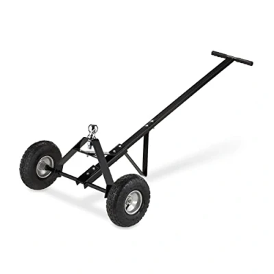 Afbeelding van Relaxdays aanhangwagen trolley rangeerhulp luchtbanden trekhaakkogel staal zwart