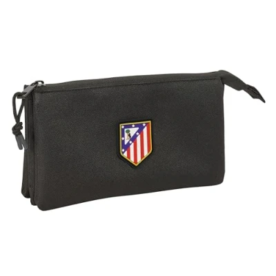 Afbeelding van Pennenetui met 3 vakken Atlético Madrid Zwart 22 x 12 cm