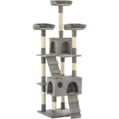 Afbeelding van vidaXL Kattenkrabpaal met sisal krabpalen 170 cm grijs