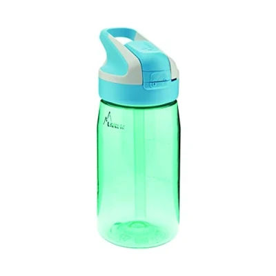 Afbeelding van Laken Water fles voor kinderen, herbruikbare kinderfles Tritan met automatische top veiligheid veiligheidsafsluiting en stro. Zonder BPA. 450 ml. Lichtblauw